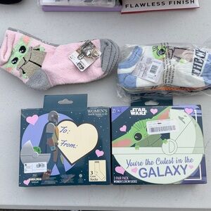 Star Wars Women's Grogu Crew Socks 3-Pack - Green, Purple, White